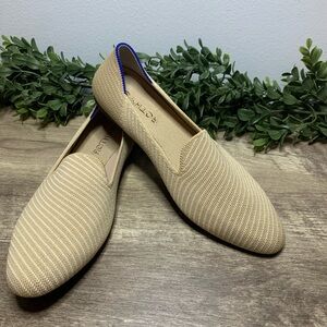 Rothy's Gold Stripe The Almond  Loafers Ladies Sz 7